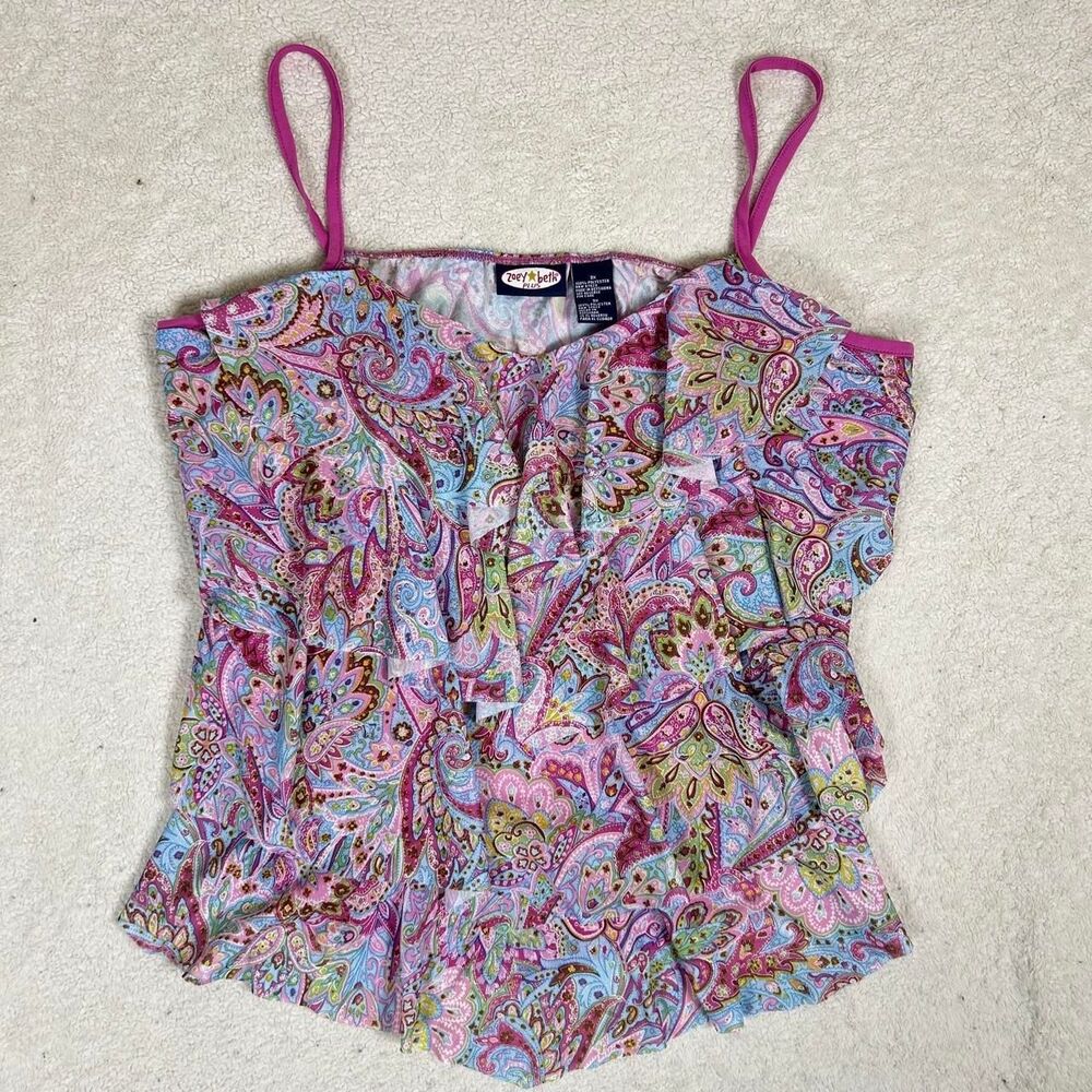 Zoey Beth Whimsy Paisley Fairy Ruffle Tank Top